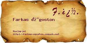Farkas Ágoston névjegykártya